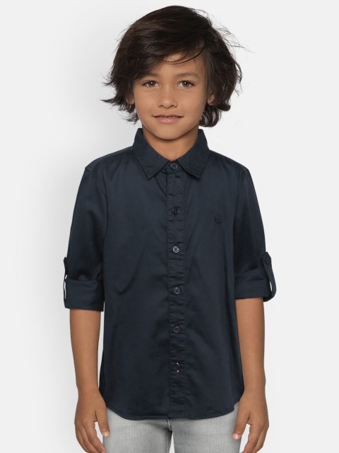 

Gini and Jony Boys Navy Blue Regular Fit Solid Casual Shirt
