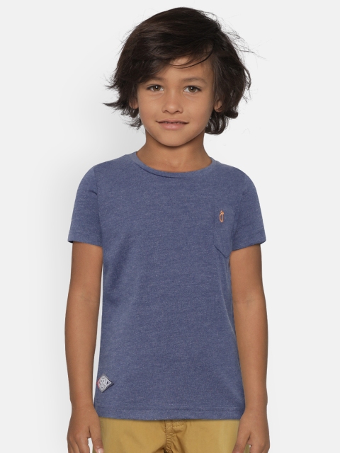 

Gini and Jony Boys Navy Blue Solid Round Neck T-shirt