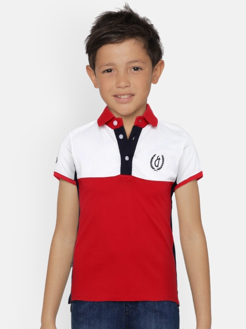 

Gini and Jony Boys Red Colourblocked Polo Collar T-shirt