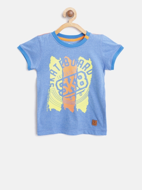 

Palm Tree Boys Blue Printed Round Neck Pure Cotton T-shirt
