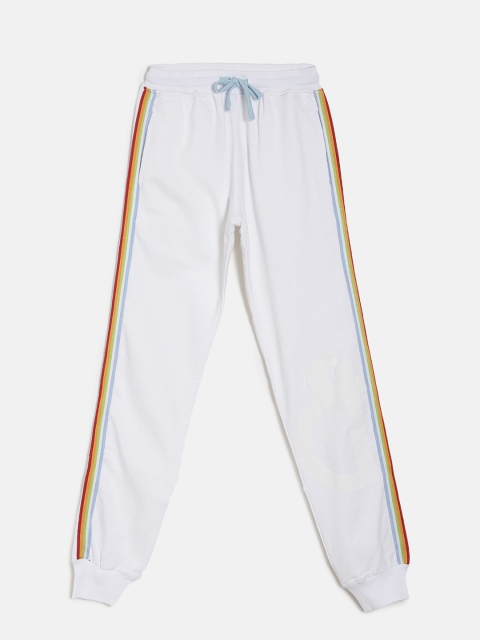 

Gini and Jony Girls White Regular Fit Solid Joggers