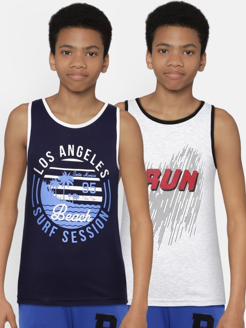 

Palm Tree Boys Pack of 2 Printed Tshirts, Blue