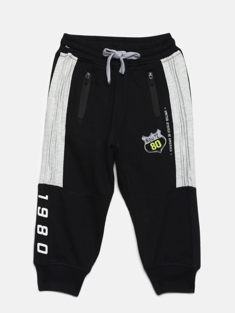 

Gini And Jony Boys Black & Grey Melange Solid Joggers