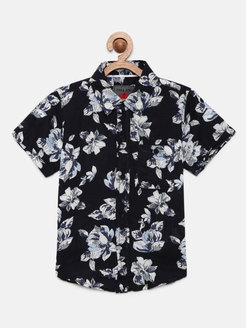 

Gini and Jony Boys Navy Blue & White Regular Fit Printed Casual Shirt