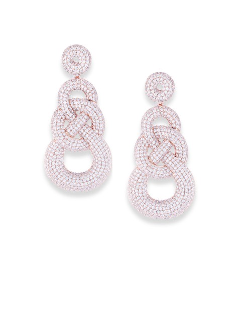 

shaze Women Rhodium-Plated & Antique Contemporary Drop Earrings, Silver