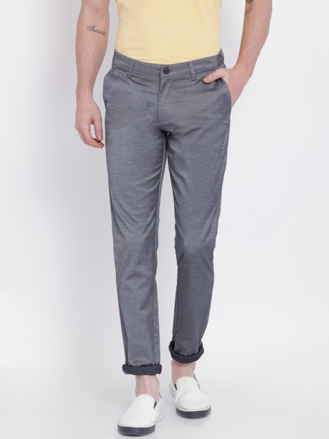 

NO NEXT Men Blue Smart Slim Fit Solid Regular Trousers
