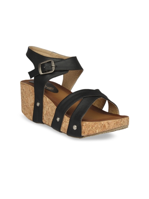 

pelle albero Women Black Solid Sandals