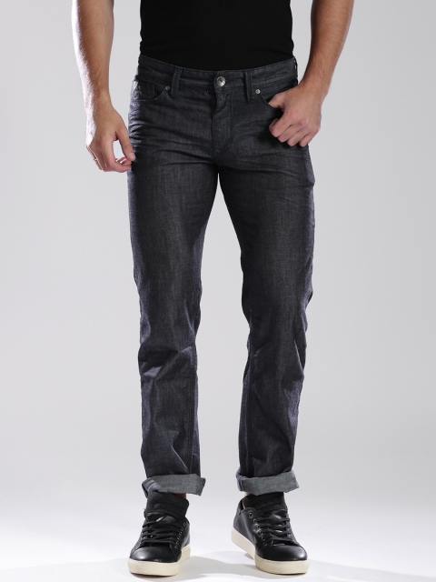 

GUESS Navy Straight Fit Mid-Rise Jeans, Navy blue