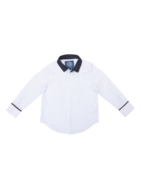 

One Friday Boys Off-White Regular Fit Printed Casual Shirt