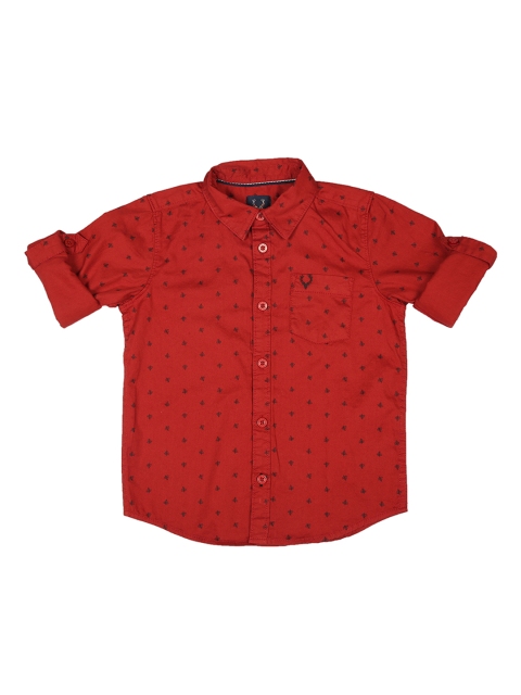 

Allen Solly Junior Boys Red Regular Fit Printed Casual Shirt