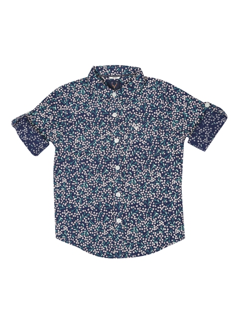 

Allen Solly Junior Boys Navy Blue Nancy Regular Fit Floral Printed Casual Shirt