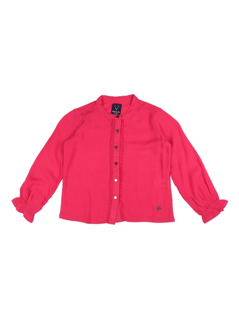 

Allen Solly Junior Girls Pink Regular Fit Solid Casual Shirt