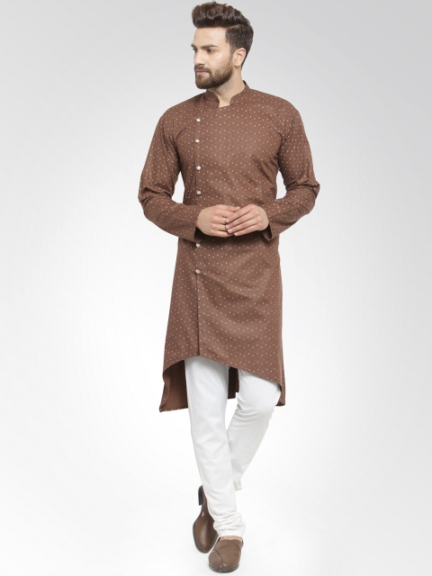 

SOJANYA Men Brown & Off-White Printed Kurta with Churidar