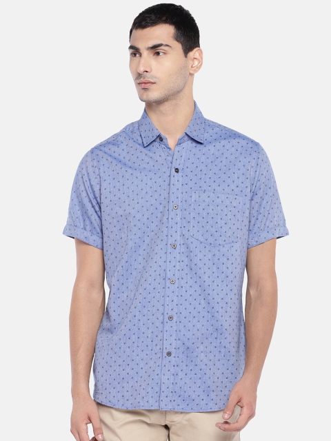 

EVOQ Men Blue Regular Fit Printed Casual Shirt