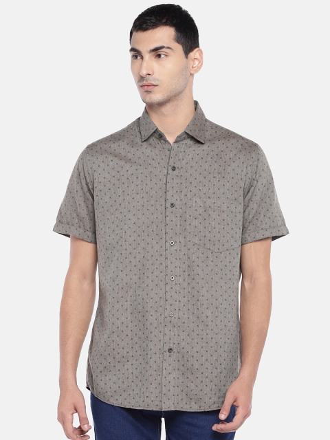 

EVOQ Men Olive Green Regular Fit Printed Casual Shirt