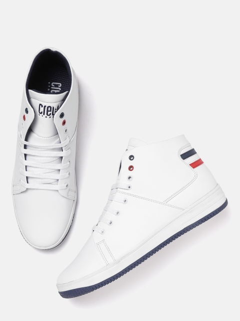 

Crew STREET Men White Solid Mid-Top Sneakers