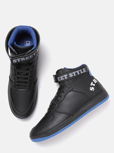 

Crew STREET Men Black Mid-Top Sneakers