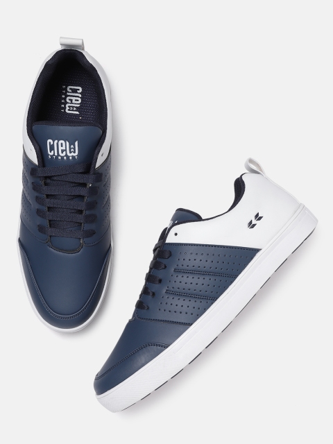 

Crew STREET Men Navy Blue & White Colourblocked Sneakers