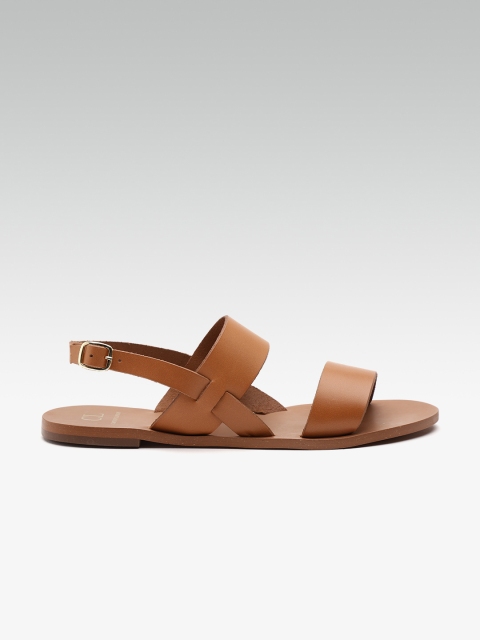 

Carlton London Women Brown Solid Open Toe Flats