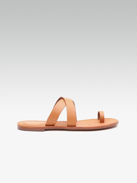 

Carlton London Women Tan Brown Solid One Toe Flats