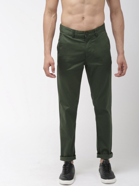

Harvard Men Olive Green Regular Fit Solid Regular Trousers