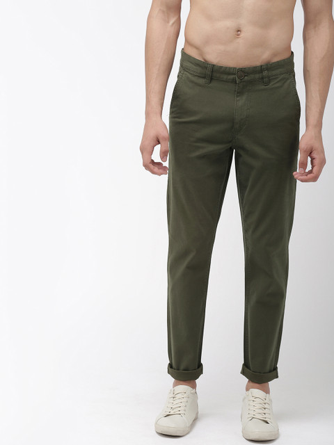 

Harvard Men Green Regular Fit Solid Chinos