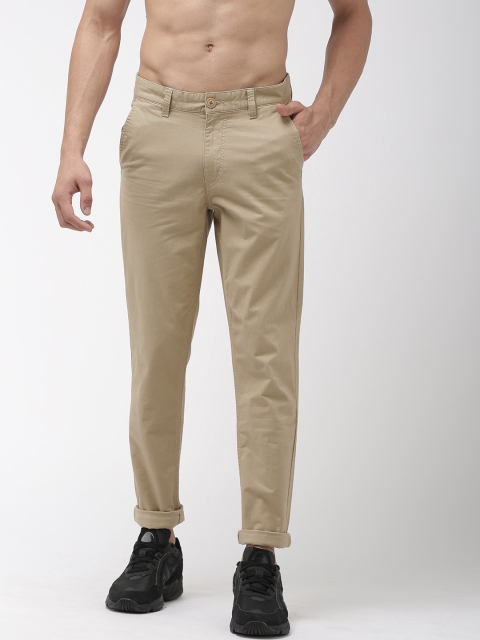 

Harvard Men Khaki Brown Regular Fit Solid Chinos