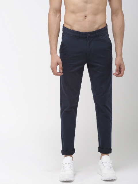 

Harvard Men Navy Blue Regular Fit Solid Chinos