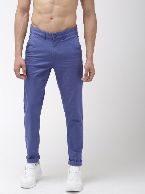 

Harvard Men Blue Regular Fit Solid Regular Trousers