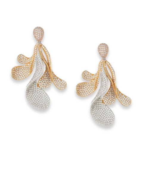 

shaze Silver-Toned & Gold-Toned Contemporary Drop Earrings