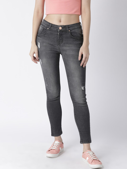 

ZHEIA Women Black Skinny Fit Mid-Rise Clean Look Stretchable Jeans