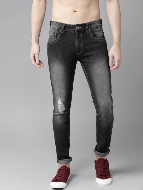 

Roadster Men Black Skinny Fit Mid-Rise Mid-Rise Low Distress Stretchable Jeans