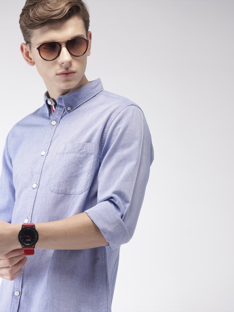 

Harvard Men Blue Regular Fit Self Design Casual Shirt