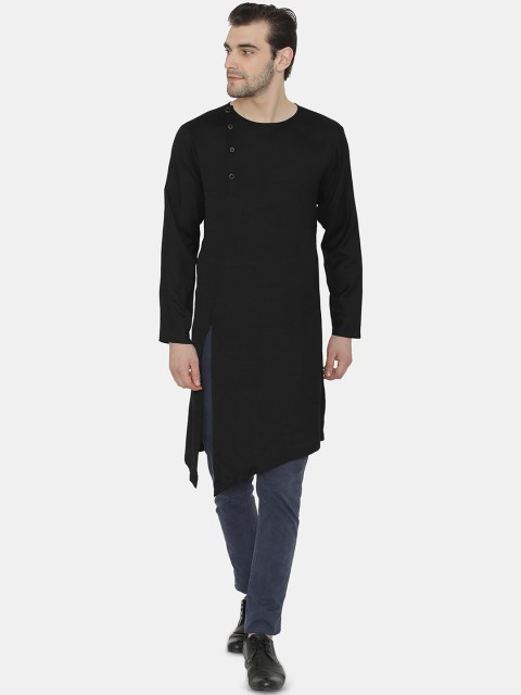 

Raas Men Black Solid Straight Kurta