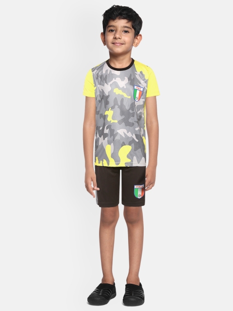 

Sweet Dreams Boys Grey & Black Camouflage Print Workout T-shirt with Shorts