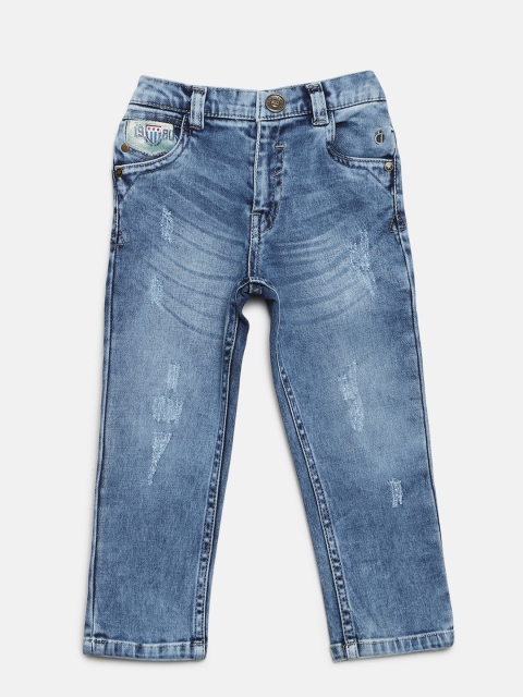 

Gini and Jony Boys Blue Regular Fit Mid-Rise Mildly Distressed Stretchable Jeans