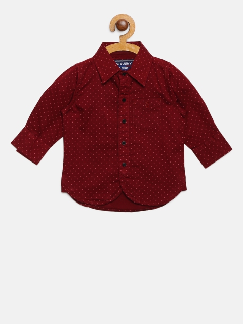 

Gini and Jony Boys Maroon Regular Fit Printed Casual Shirt