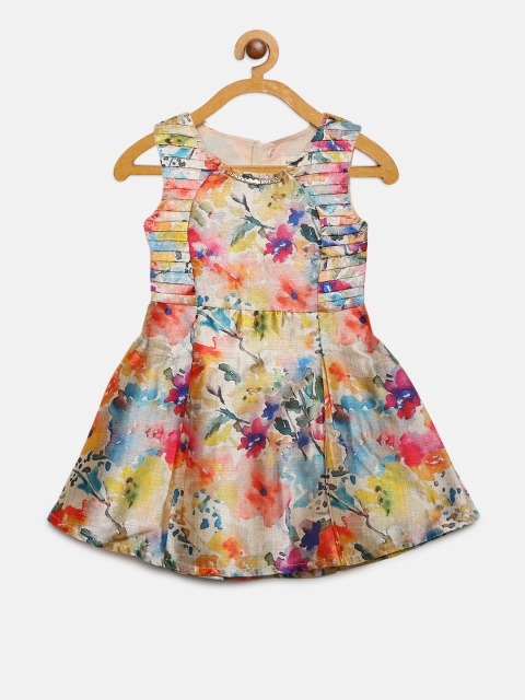

Gini and Jony Girls Multicoloured Printed Fit and Flare Dress, Multi