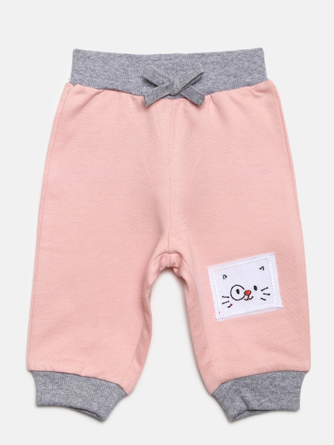 

Gini And Jony Girls Peach-Coloured Solid Joggers