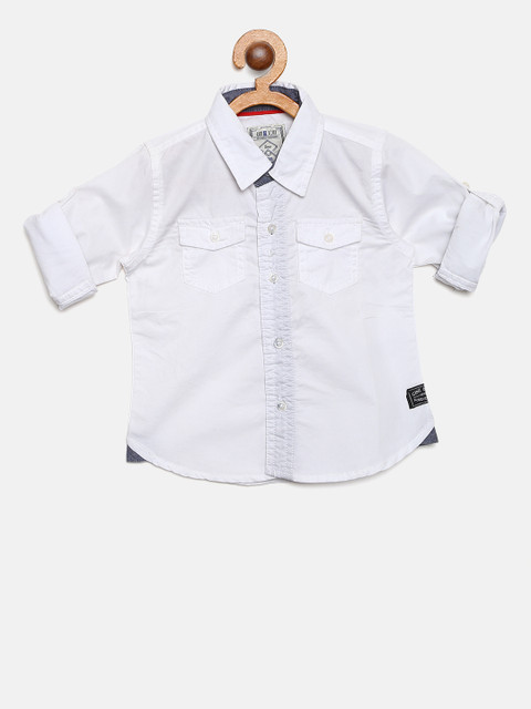 

Gini and Jony Boys White Regular Fit Solid Casual Shirt