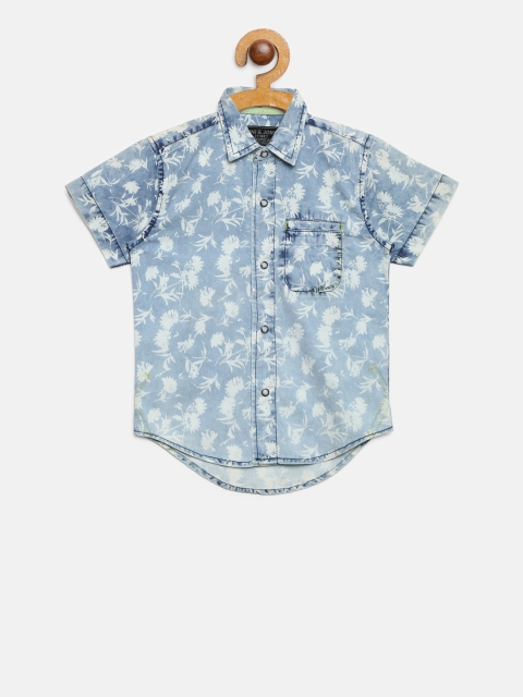 

Gini and Jony Boys Blue Regular Fit Printed Casual Shirt