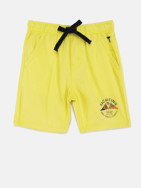

Palm Tree Boys Yellow Solid Regular Fit Shorts