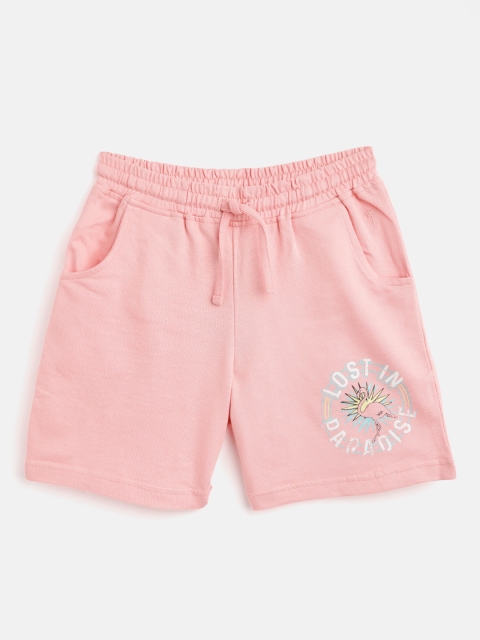 

Palm Tree Girls Pink Printed Regular Fit Shorts