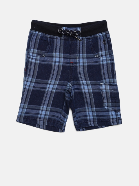 

Gini and Jony Boys Blue Checked Regular Fit Shorts