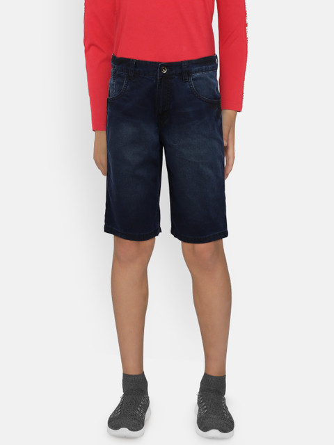 

Gini and Jony Boys Navy Blue Solid Regular Shorts