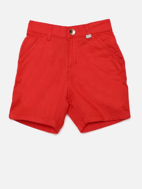 

Gini and Jony Boys Red Solid Regular Fit Shorts