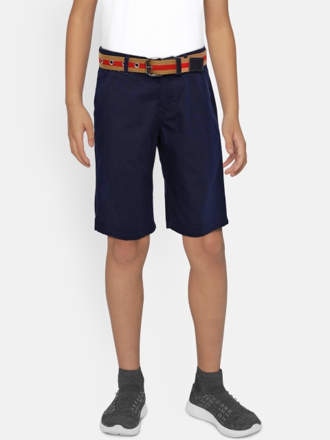 

Gini and Jony Boys Navy Blue Solid Regular Shorts