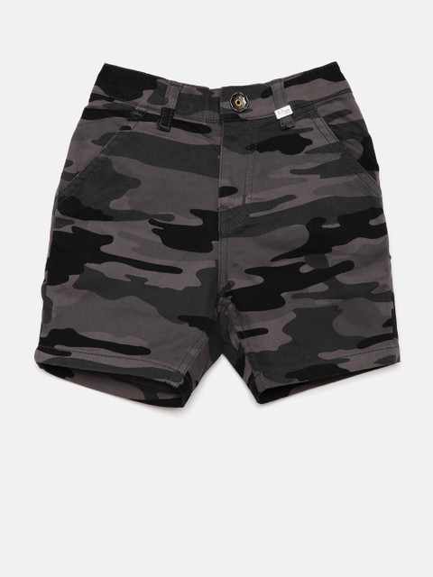 

Gini and Jony Boys Grey Camouflage Print Regular Fit Shorts
