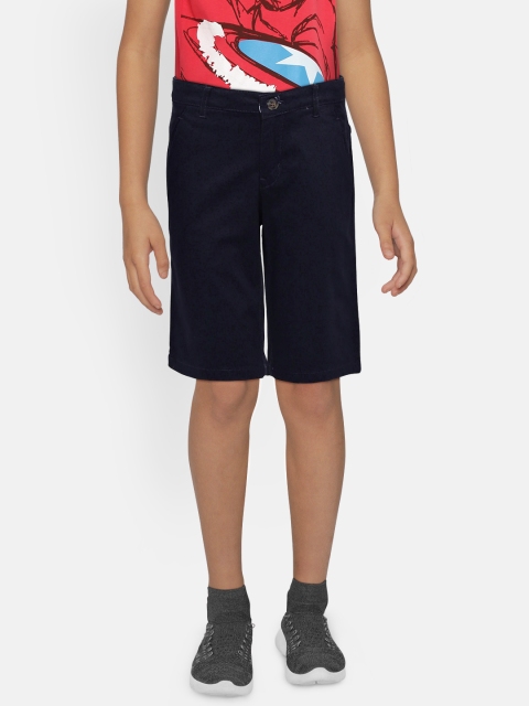 

Gini and Jony Boys Navy Blue & Black Printed Regular Shorts