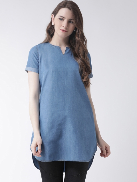 

The Vanca Women Blue Solid Tunic
